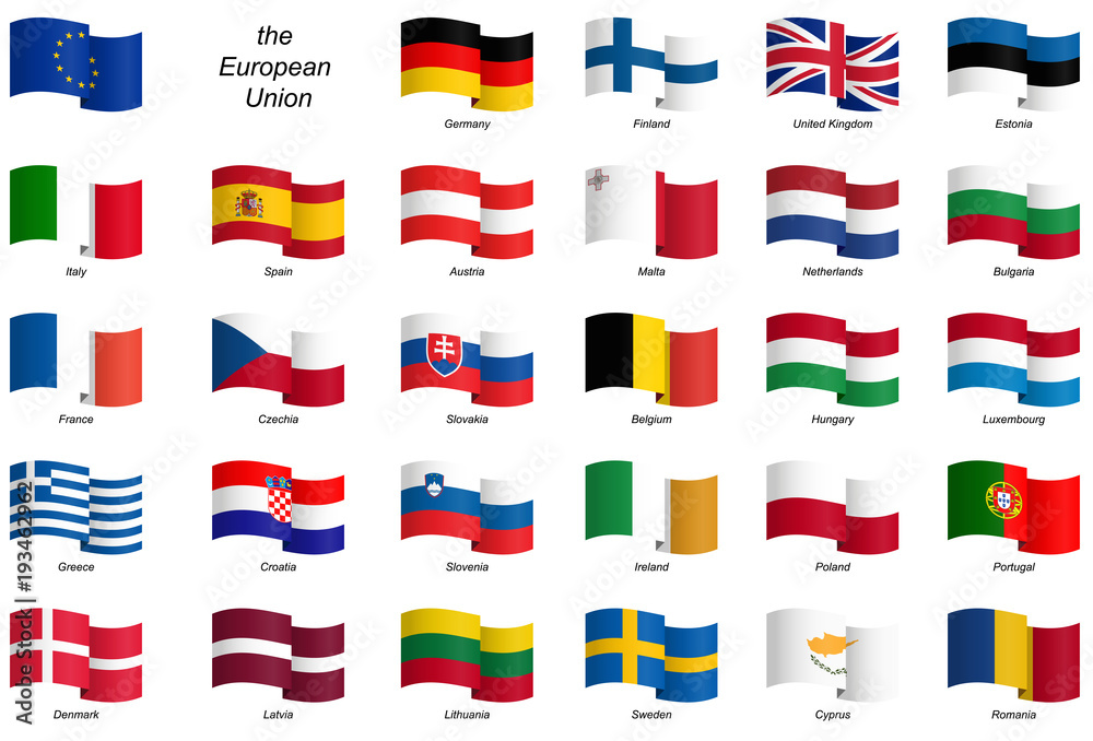 Fototapeta premium collection of country flags - EU