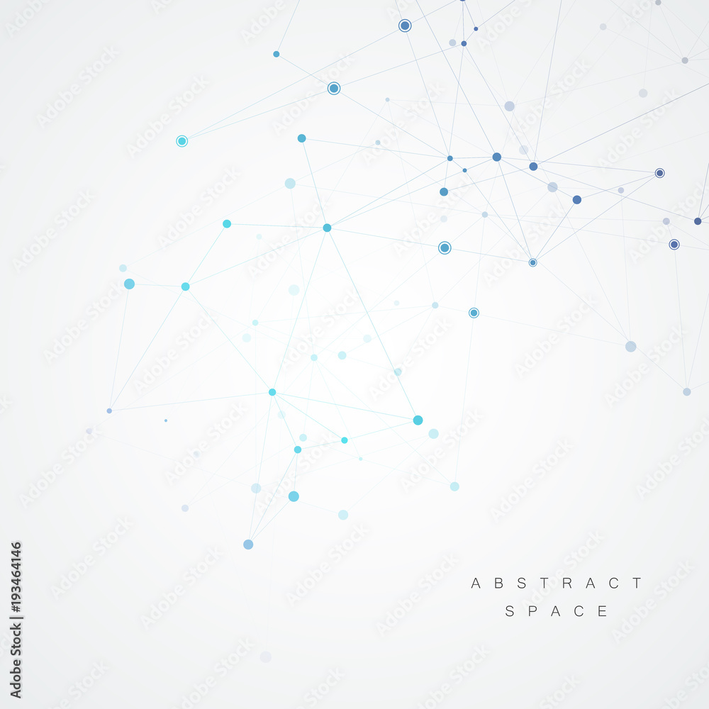 Connected abstract polygonal lines and dots. Vector technology illustration Connected abstract polygonal lines and dots. Vector technology illustration