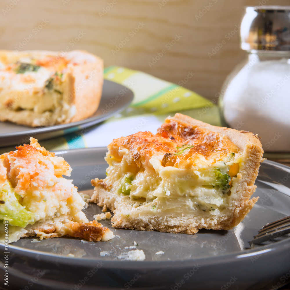 Classic smoked salmon and broccoli quiche Classic smoked salmon and broccoli quiche