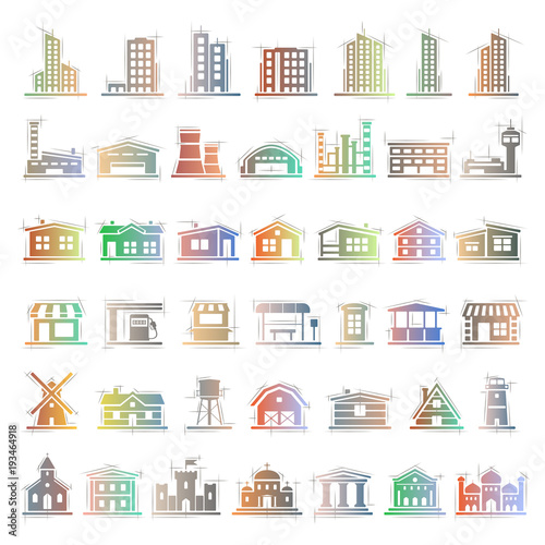 Gradient Icons - Buildings