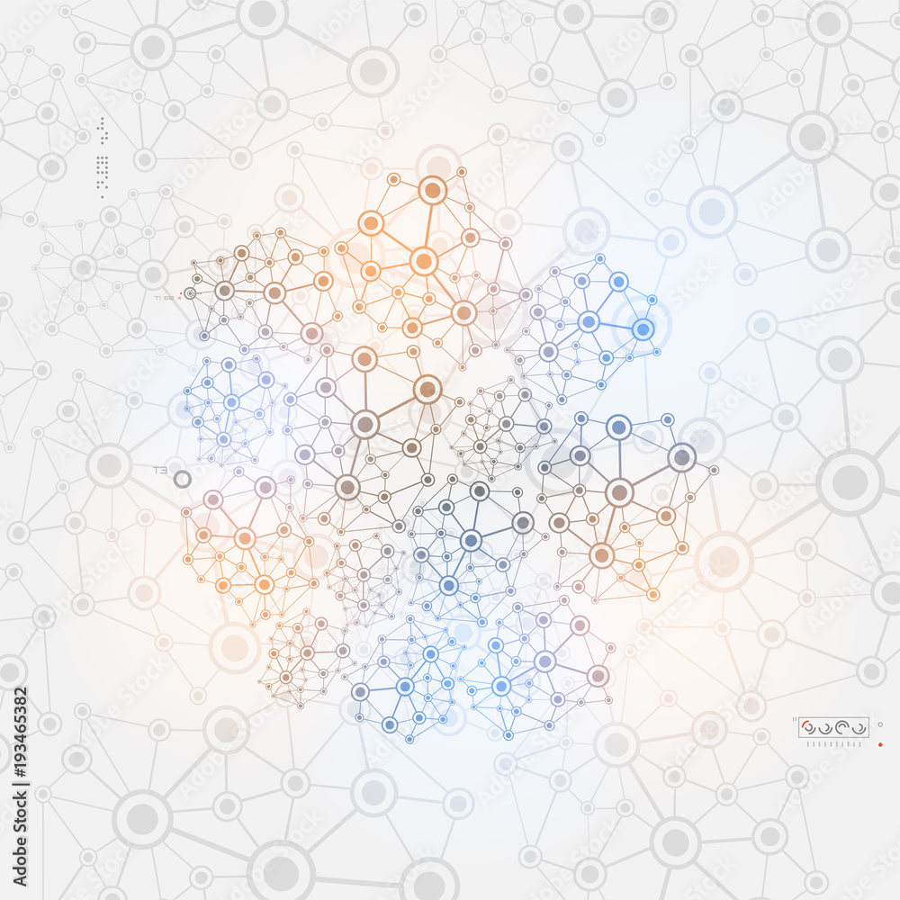 Communications and internet. Abstract illustration on gray background.