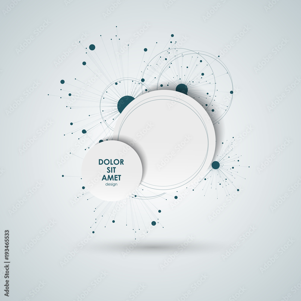 Obraz premium Lines and dots concept geometric design and technical background