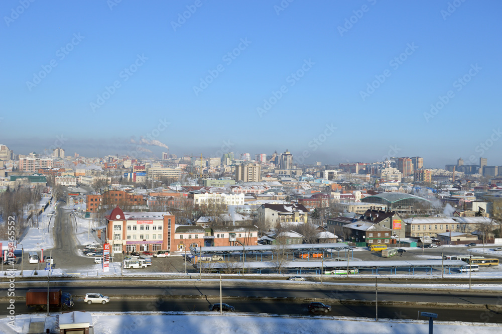 Город Барнаул. Вид с Нагорного парка