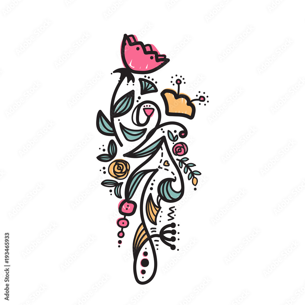 Floral Element for graphic design.