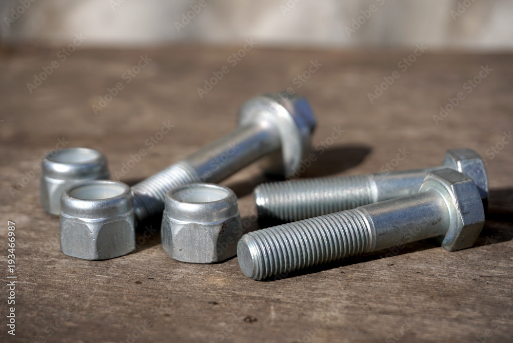 bolts and nuts on the table