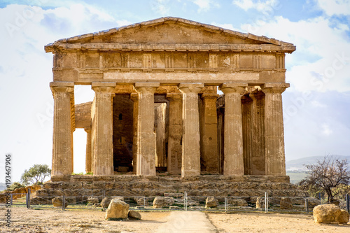 The Temple of Concordia is a Greek temple of the ancient city of Akragas, located in the Valley of the Temples of Agrigento in Sicily