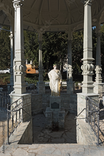 Sodenia statue under the roof of the pavilion in Quellenpark in Bad Soden am Taunus, Hesse, Germany photo