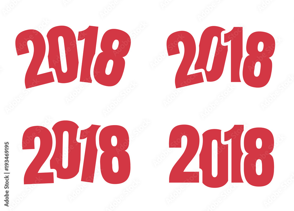 2018 sign of new year on white background