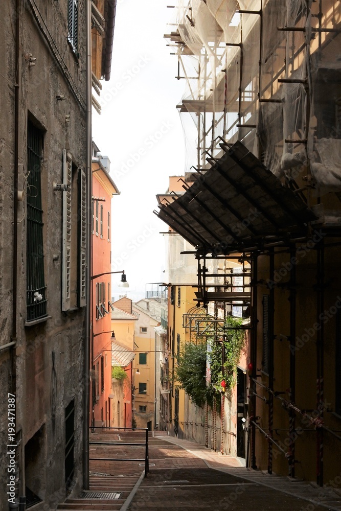 Fototapeta premium a street in Genoa, italy