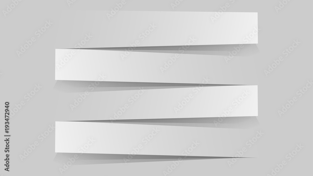 Blank paper banner on white background Royalty Free Vector