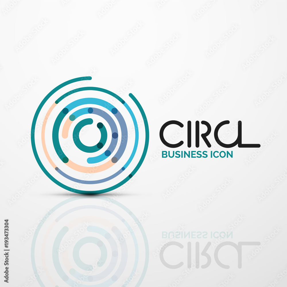 Abstract swirl lines symbol, circle logo icon Abstract swirl lines symbol, circle logo icon