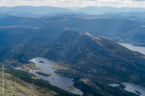 Scandinavian mountains landscape in summer