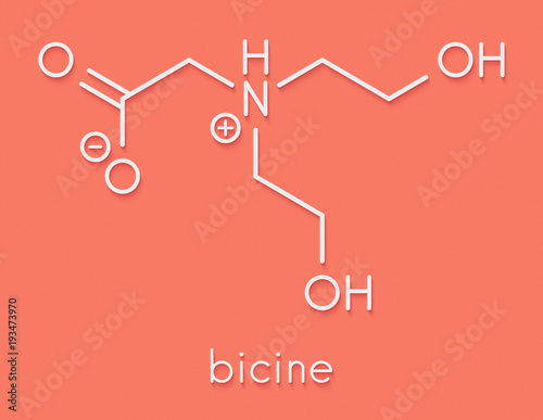 Bicine buffering agent molecule. Skeletal formula. photo