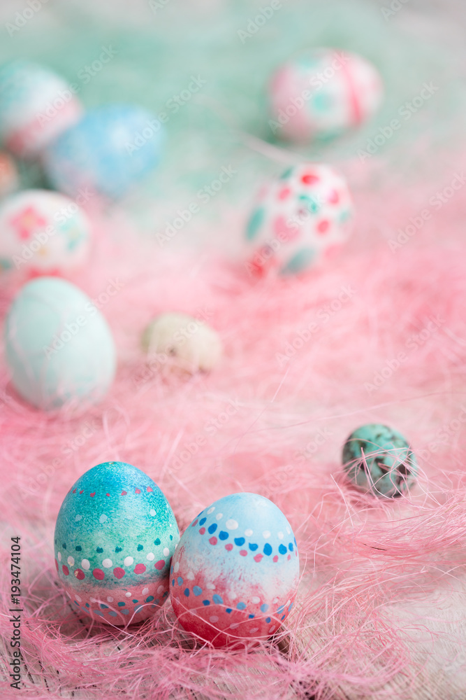 Easter background, Easter eggs.