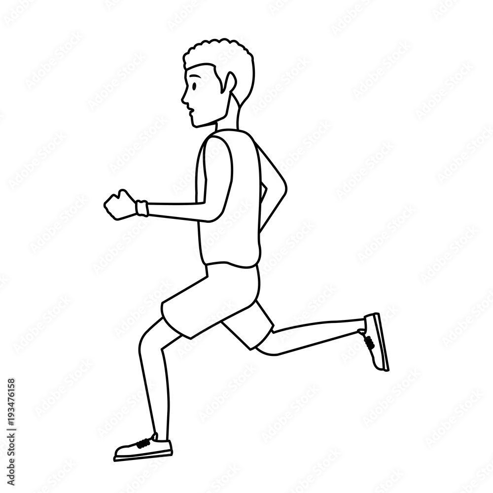 Fitness man running cartoon vector illustration graphic design Fitness man running cartoon vector illustration graphic design