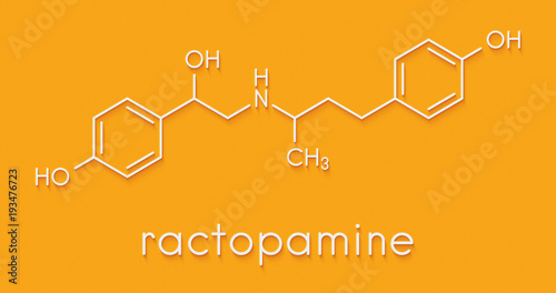 Ractopamine feed additive molecule. Skeletal formula. photo