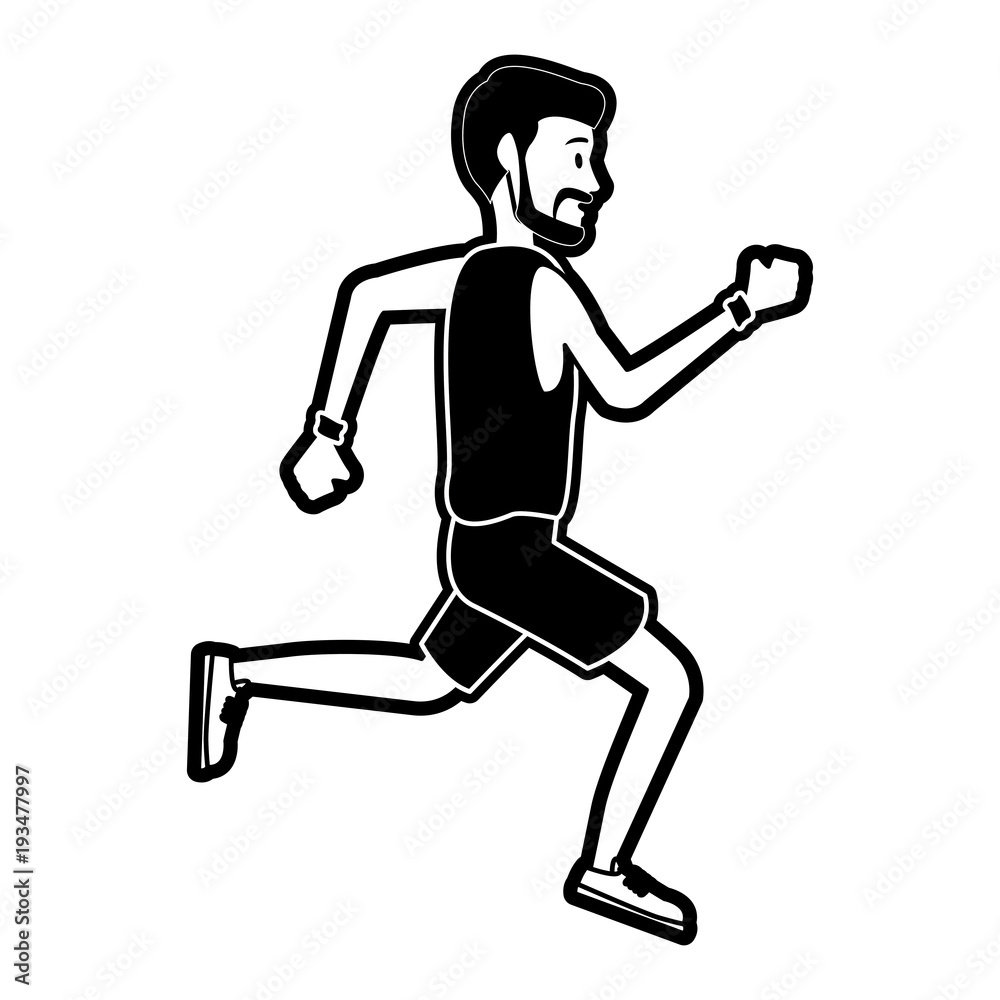 Fitness man running cartoon vector illustration graphic design Fitness man running cartoon vector illustration graphic design