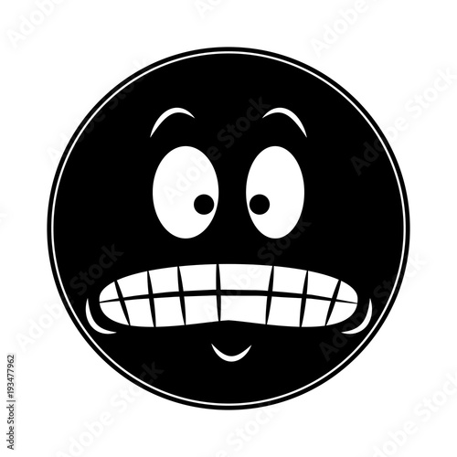 Emoji forced smile vector illustration graphic design