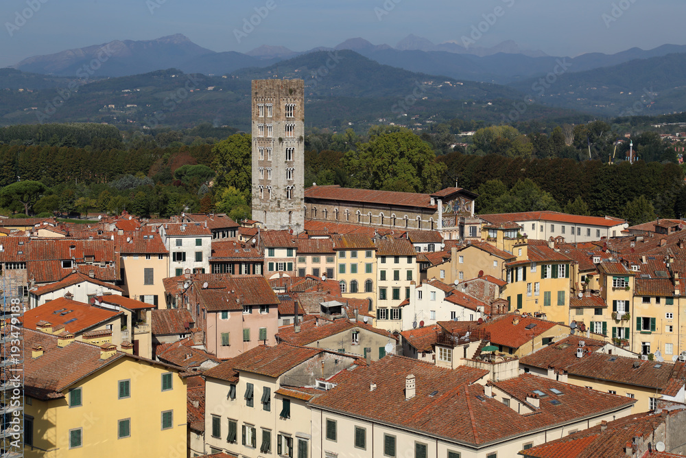 Tower of the Basilica de San Frediano in Lucca, Italy