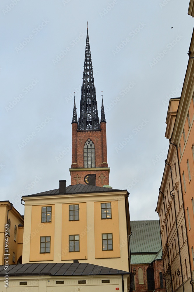 Old church tower in Stockholm