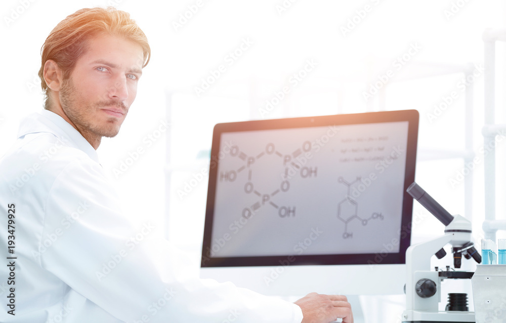 Medical doctor working with microscope in laboratory Medical doctor working with microscope in laboratory