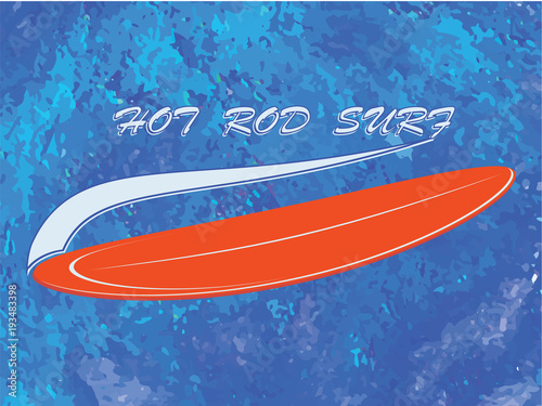 Surfboard - abstract wave - vector art.