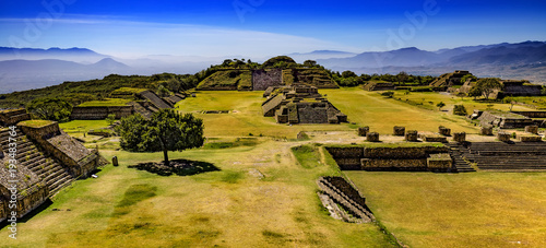 Mexico. Archaeological Site of Monte Alban (UNESCO World Heritage Site) - general view from the North Platform photo