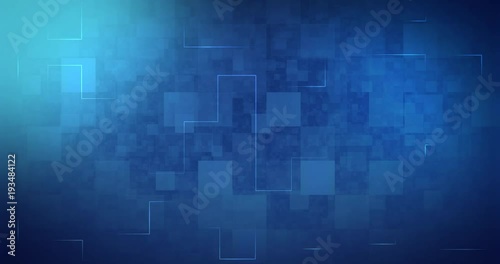 Digital Abstract Technology Square 4K Video looped blue Background with glowing animated lines. Virtual reality back for presentation, promo