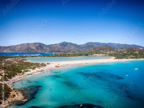 Fototapeta Naklejka Na Ścianę i Meble -  Transparent and turquoise sea in Porto Giunco, Sardinia, Italy