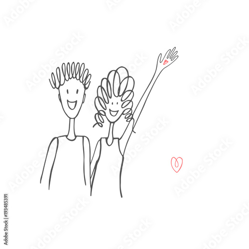 Volunteers. Vector illustration