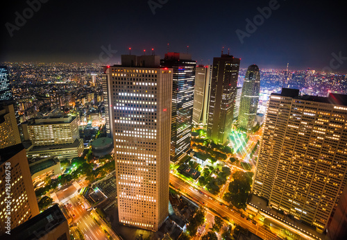Canvas Print Tokyo, skyscrapers, financial buildings in Nishi-Shinjuku