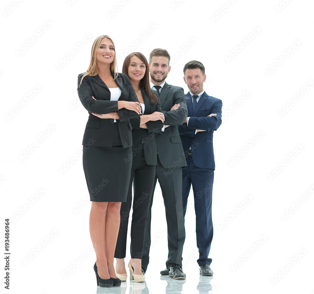 in full growth .confident business team.isolated on white in full growth .confident business team.isolated on white