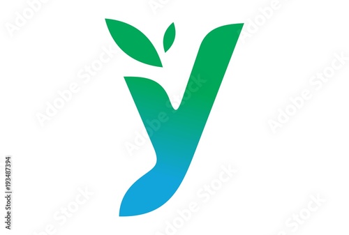 letter Y leaves logo