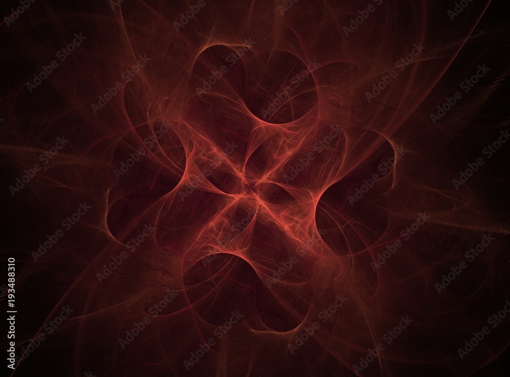 Abstract graphic fractal composition generated by computer