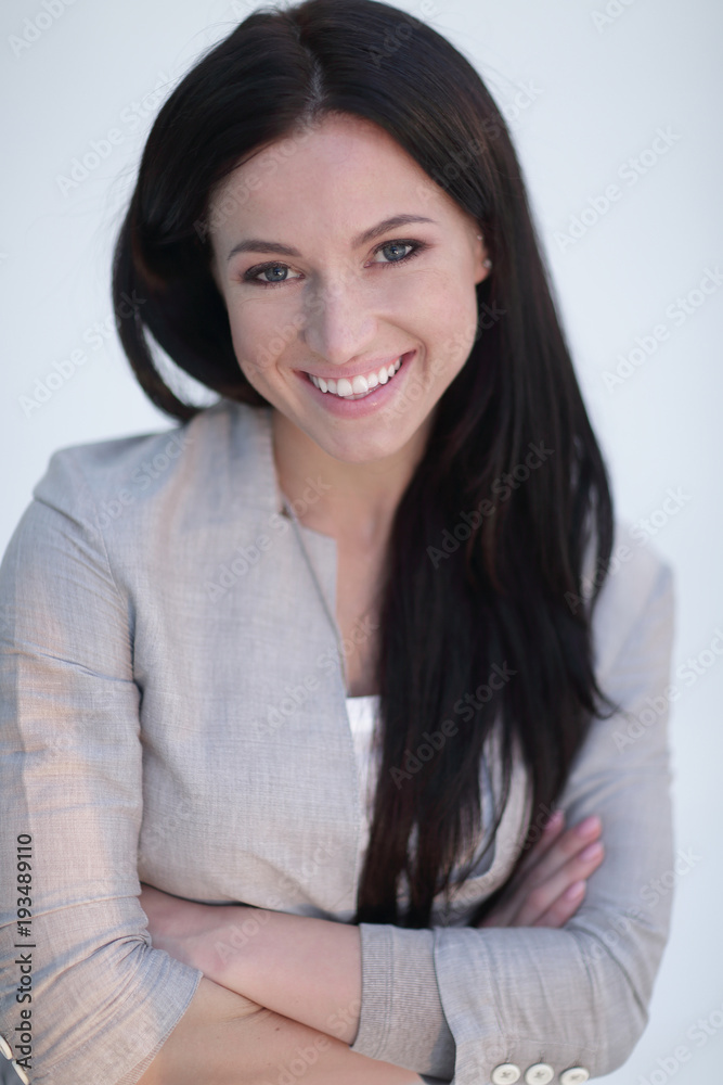 close-up face of a successful young woman. close-up face of a successful young woman.