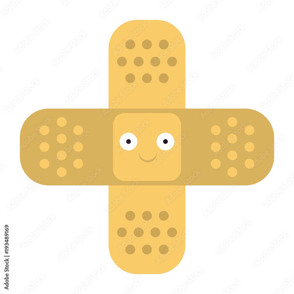 Bandage crossed symbol cartoon smiling vector illustration graphic design Bandage crossed symbol cartoon smiling vector illustration graphic design