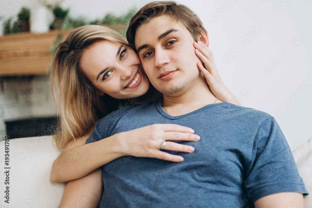 Photo of a lovely loving couple who spends time together and hugs each other Photo of a lovely loving couple who spends time together and hugs each other