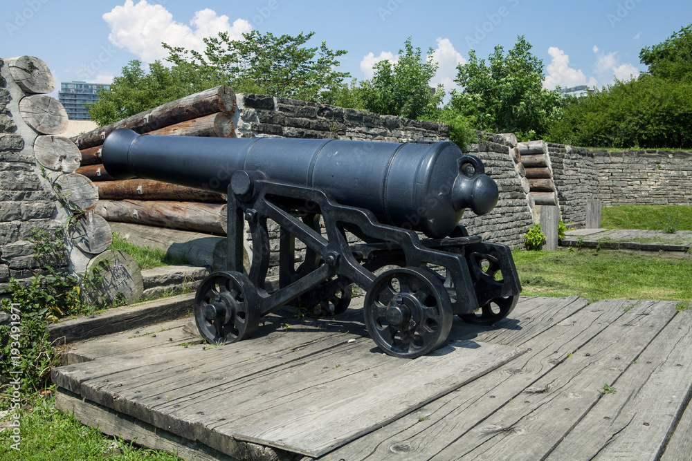 A historic cannon at Fork York in Toronto A historic cannon at Fork York in Toronto
