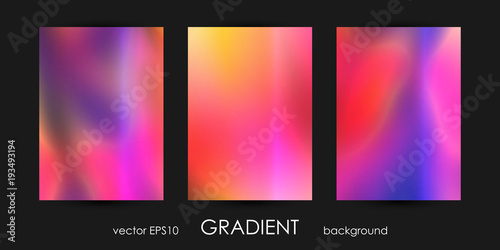 Set of Trendy Gradient Backgrounds for Cover, Flyer, Brochure, Poster, Wedding Invitation, Wallpaper, Backdrop.