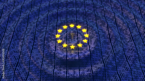 EU GDPR data bits and bytes wave ripples photo