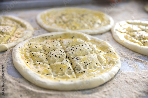 Ramadan Pita (Ramazan Pidesi) Traditional Turkish bread for holy month Ramadan.