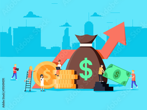 Crowd sourcing and fundraising concept, start up business opportunity for corporate finance.