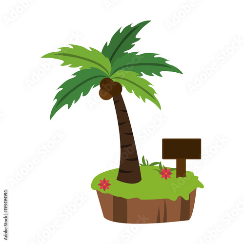 palm tree island icon image vector illustration design 