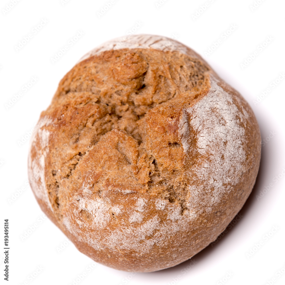 bread roll, bread on a white background, isolated