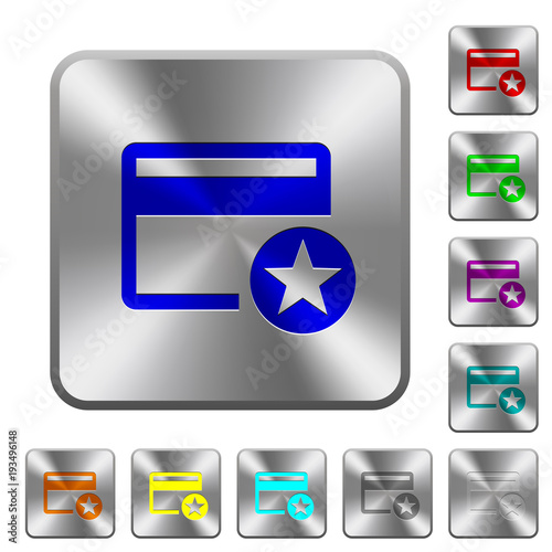 Primary credit card rounded square steel buttons