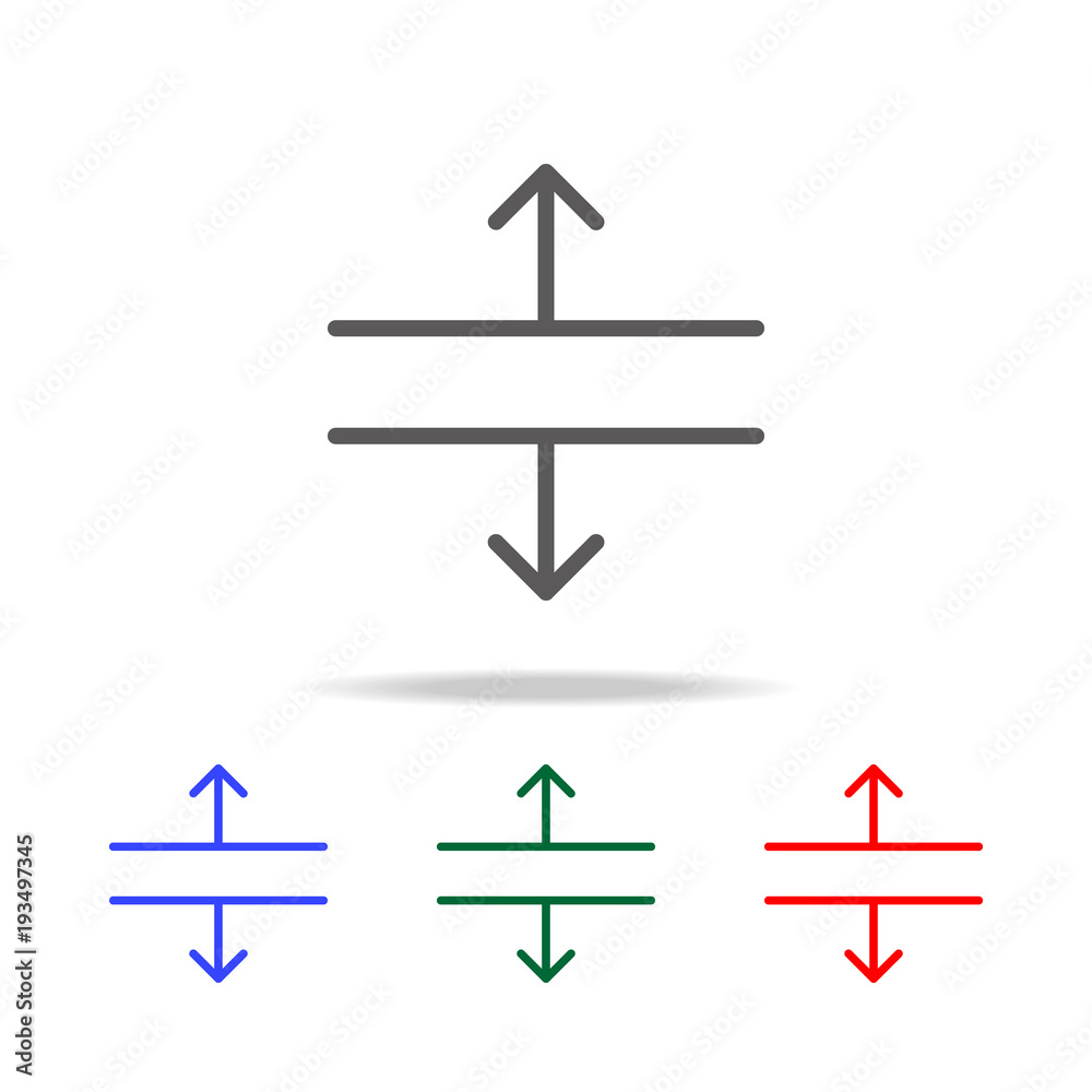Continuous one line drawing of arrow pointing up and down icon ...