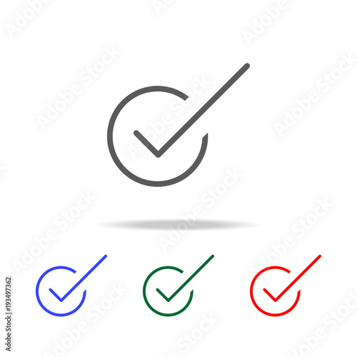 Tick sign,check mark icon. Elements in multi colored icons for mobile concept and web apps. Icons for website design and development, app development
