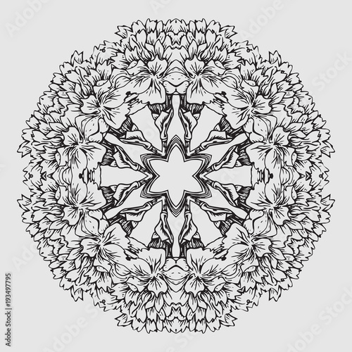 Floral Mandala for Coloring