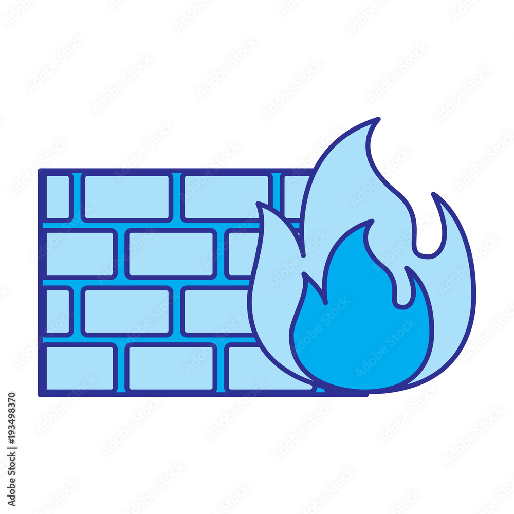 brick wall on fire flame burning vector illustration blue image brick wall on fire flame burning vector illustration blue image