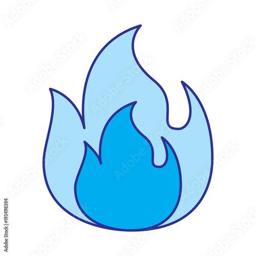 fire flame burning danger hot image vector illustration blue image